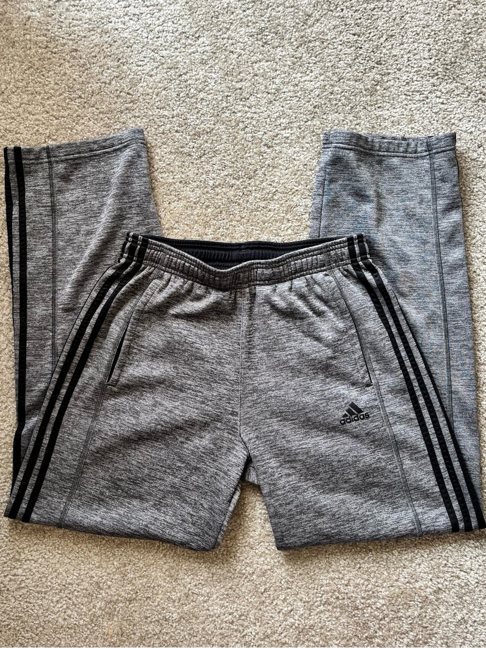 grey adidas climawarm trackpants